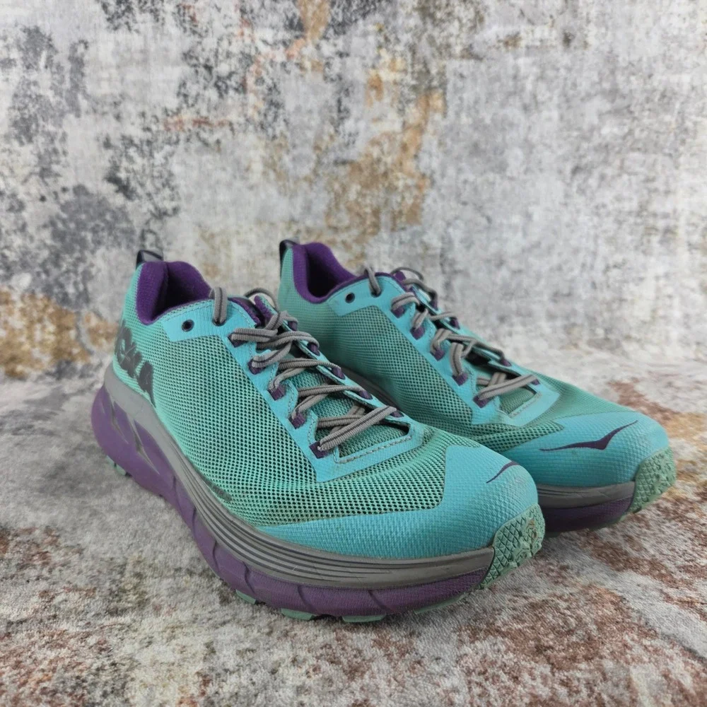 Hoka Challenger ATR 4 Running Shoes Womens 11 Blue Purple Trail Trainers 1018295